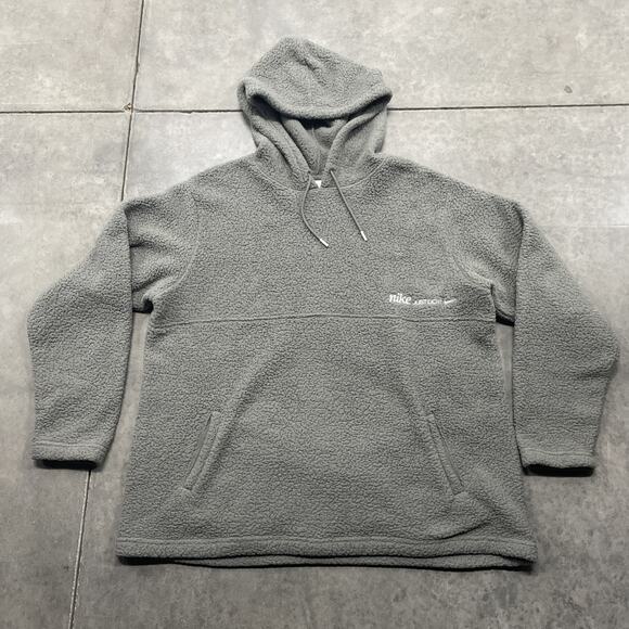 NIKE Just Do It Therma Fit Size XL Gray Men’s Fleece Hoodie - Picture 1 of 5
